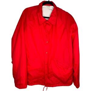 VINTAGE Ebert Jacket Mens XL Red Color Reb Windbreaker Snap Lined with Pockets
